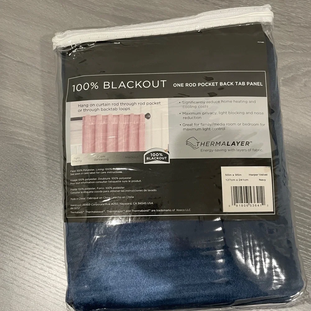 Eclipse Absolute Zero 100% Blackout Velvet One Rod Back Tab Panel